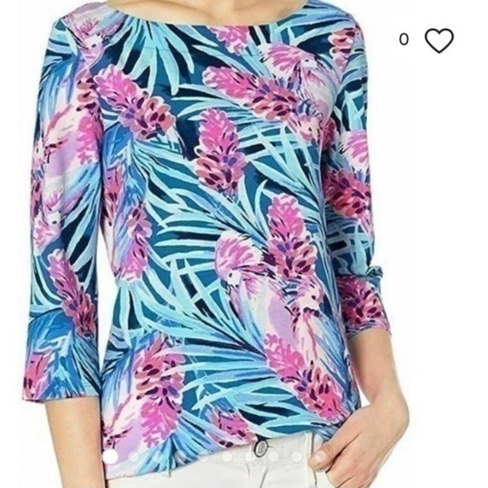 Lilly Pulitzer Peacock Tweethearts Waverly Top NWT